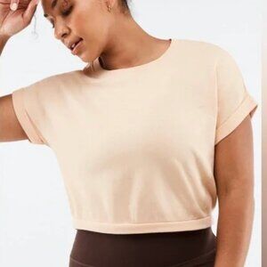 FABLETICS Cassie Short Sleeve Sweatshirt - Warm Sand